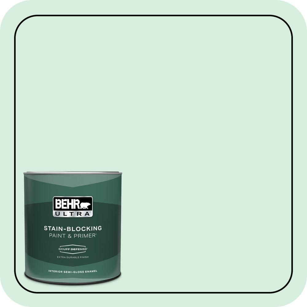 BEHR ULTRA 1 qt. #470C-2 Winter Fresh Extra Durable Semi-Gloss Enamel Interior Paint & Primer