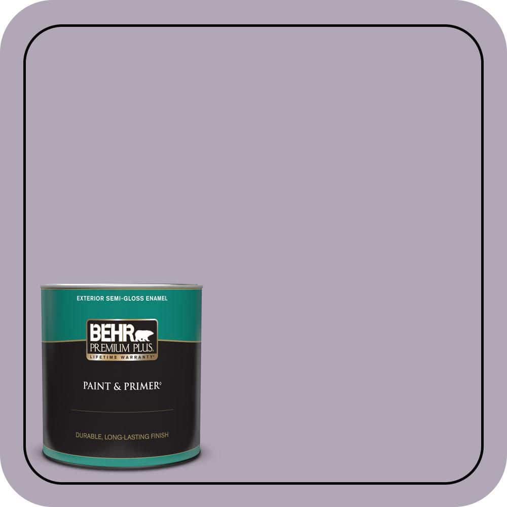 BEHR PREMIUM PLUS 1 qt. #660F-4 Plum Frost Semi-Gloss Enamel Exterior Paint & Primer