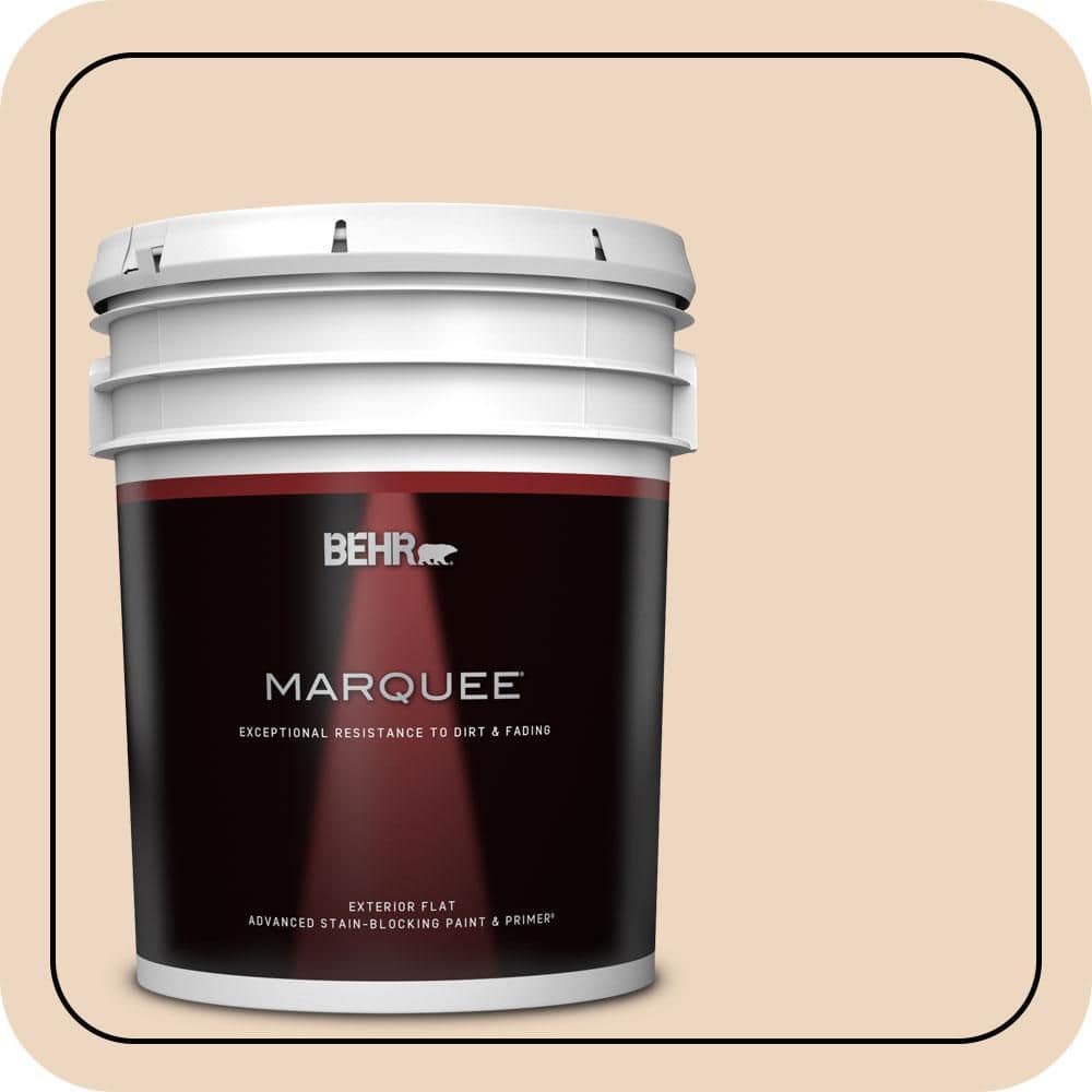 BEHR MARQUEE 5 Gal. #PPU4-10A Sandy Beige Flat Exterior Paint and Primer (1)