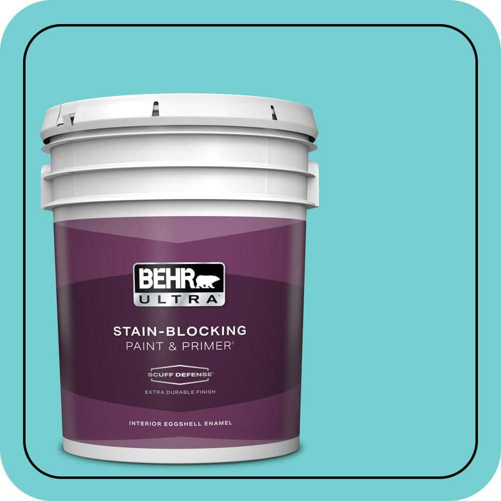 BEHR ULTRA 5 gal. #P460-3 Soft Turquoise Extra Durable Eggshell Enamel Interior Paint & Primer