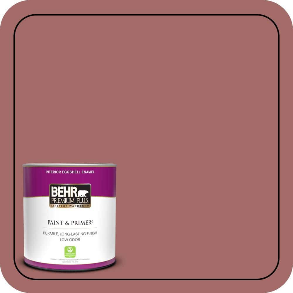 BEHR PREMIUM PLUS 1 qt. #S150-5 Vermilion Eggshell Enamel Low Odor Interior Paint & Primer