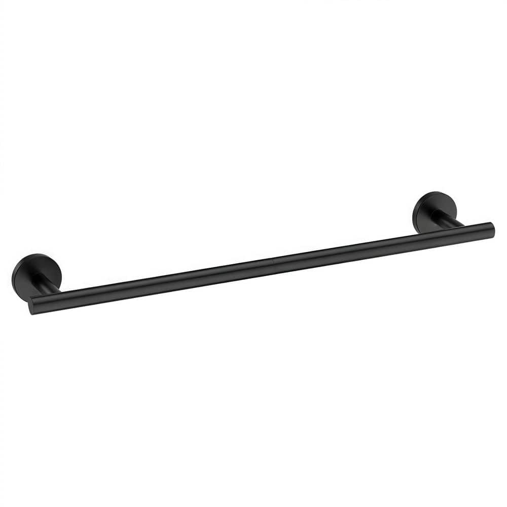 Wudkey Stainless Steel 24 in. Bar Length Towel Bar for Bathroom Wall Mounted, Towel Rod Modern Home Decor in Matte Black (1)