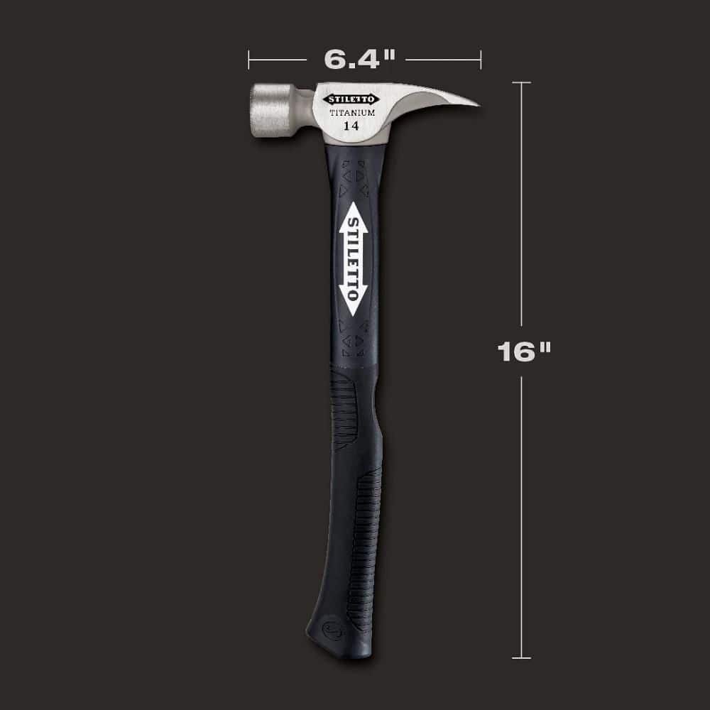 Stiletto 14 oz. Titanium Milled Face Hammer with 16 in. Curved Poly/FG Handle (3)