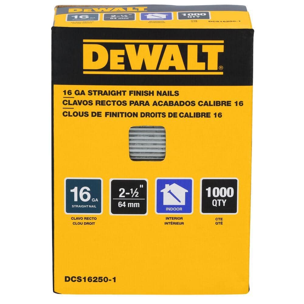 DEWALT 2-1/2 in. x 16 Gauge Glue Collated Straight Finish Nails (1000-Pack) (2)