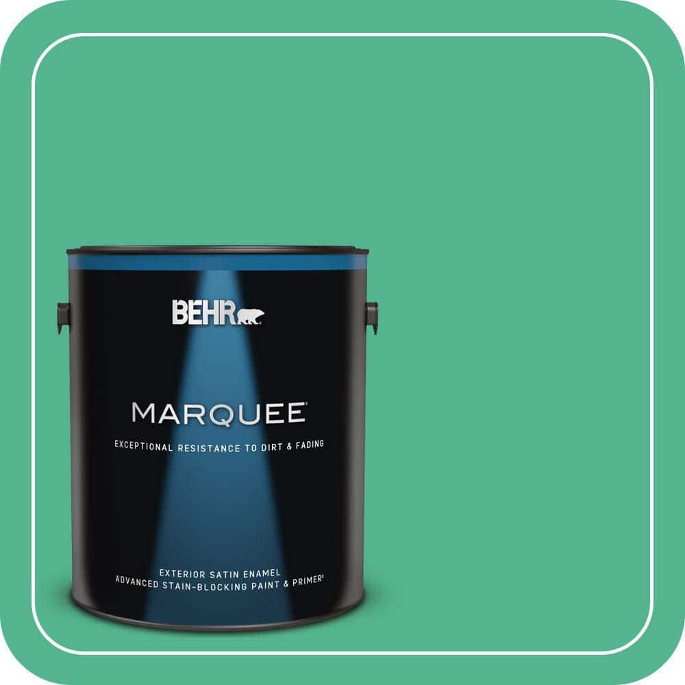 BEHR MARQUEE 1 gal. #MQ4-16 Aruba Green Satin Enamel Exterior Paint & Primer