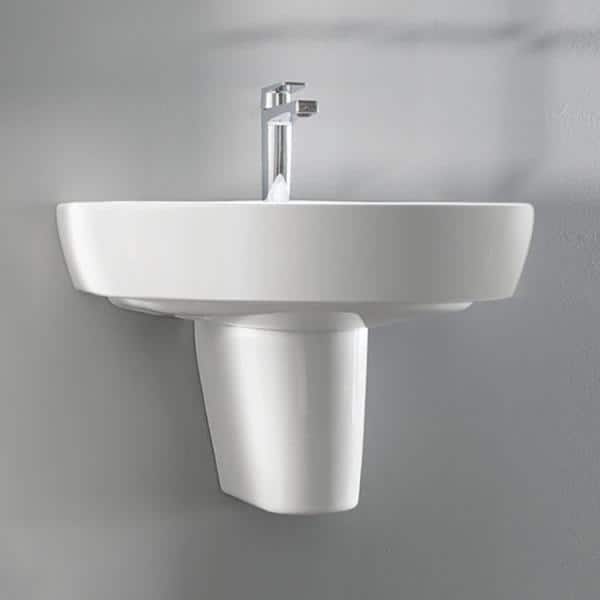Nameeks Bella Round Wall Mounted Bathroom Sink in White (3)