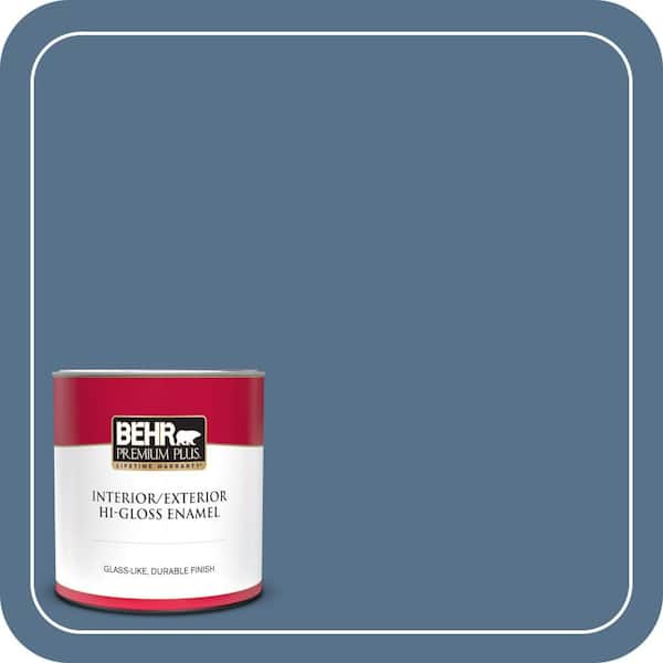 BEHR PREMIUM PLUS 1 qt. #PPU14-01 Arrowhead Lake Hi-Gloss Enamel Interior/Exterior Paint & Primer (2)