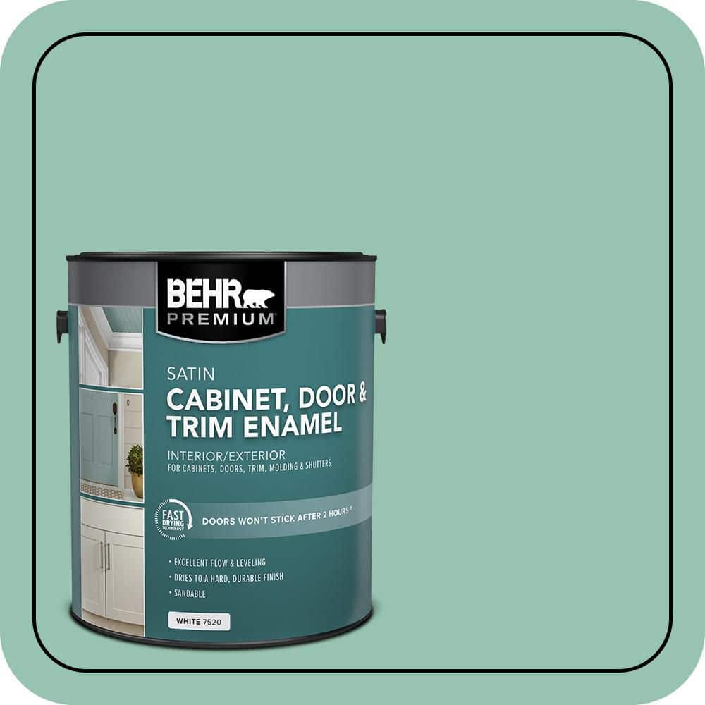 BEHR PREMIUM 1 gal. #M420-4 Jade Mountain Satin Enamel Interior/Exterior Cabinet, Door & Trim Paint