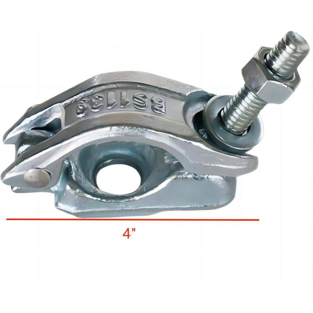 KIWDZFU 4 Pack Forged Steel Pipe Clamps 1.65 to 1.9 OD Tube Scaffolding Single Couplers Durable Heavy Duty (2)