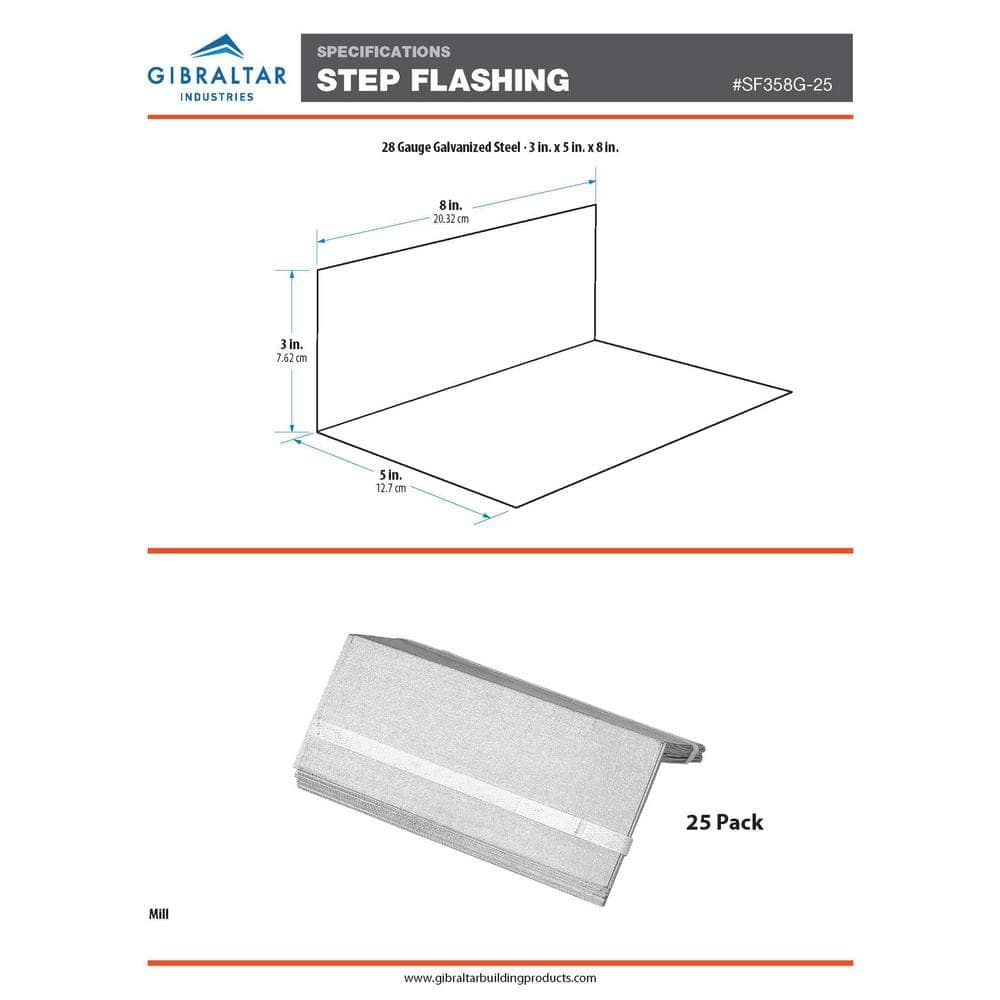 Gibraltar Building Products 5 in. Galvanized Steel Step Flashing (25-Pack) (4)