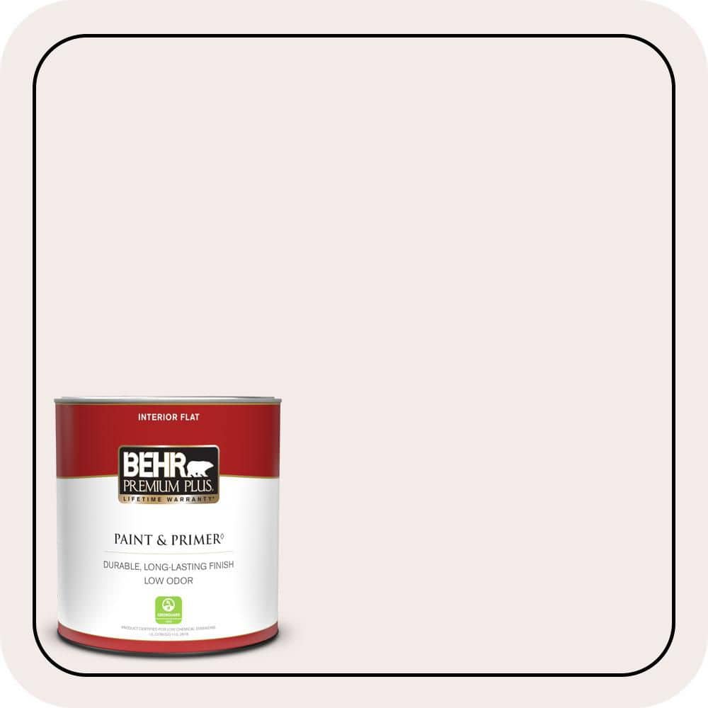 BEHR PREMIUM PLUS 1 qt. #680C-1 Wispy Pink Flat Low Odor Interior Paint & Primer