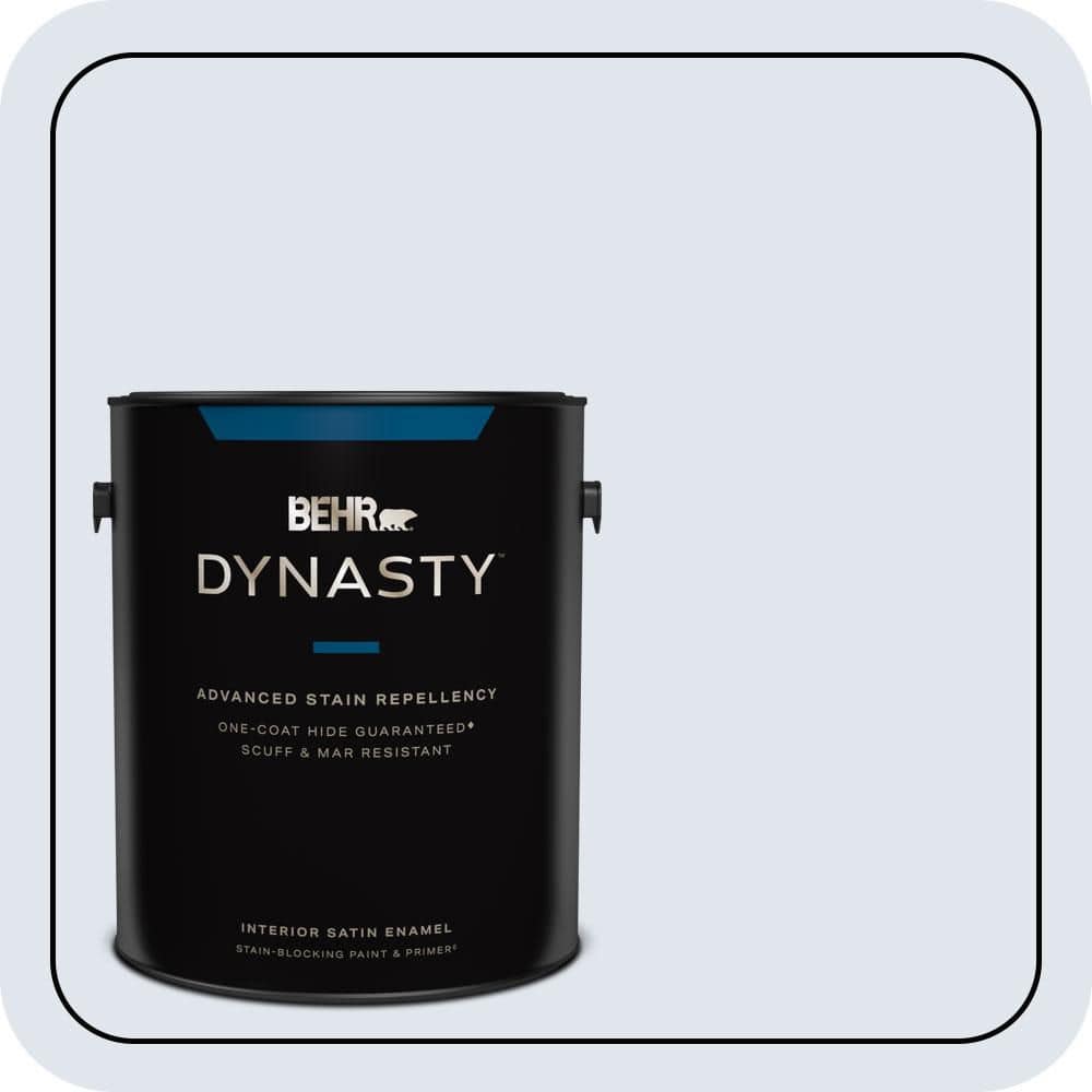 BEHR DYNASTY 1 gal. #600E-1 Genteel Lavender Satin Enamel Interior Stain-Blocking Paint & Primer