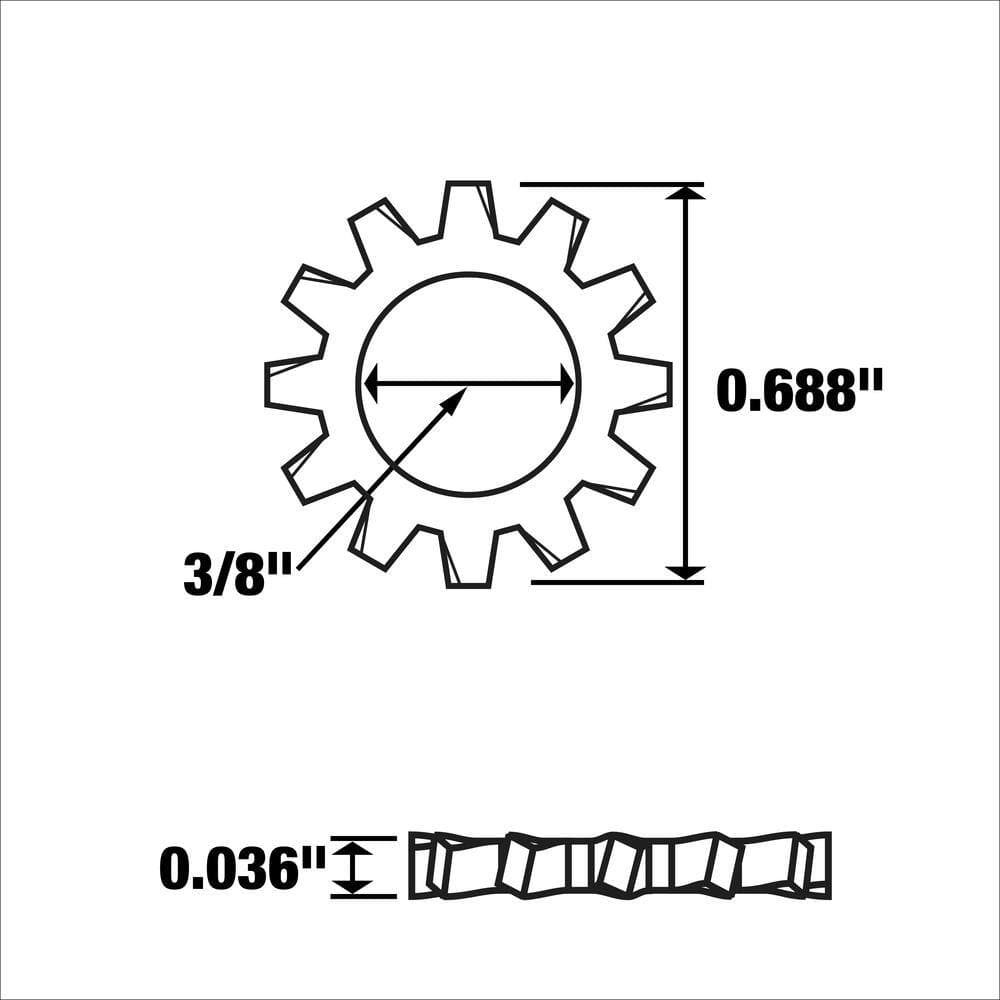 Everbilt 3/8 in. Zinc-Plated External Tooth Lock Washer (12-Piece) (3)
