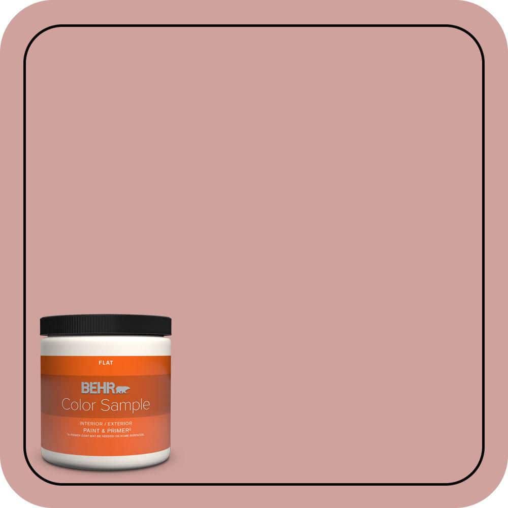 BEHR PREMIUM PLUS 8 oz. #S150-3 Rose Pottery Flat Interior/Exterior Paint & Primer Color Sample