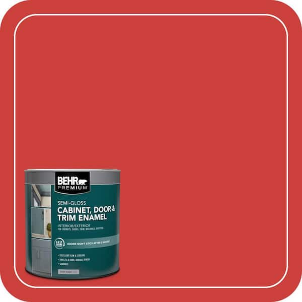 BEHR PREMIUM 1 qt. #S-G-180 Grenadine Semi-Gloss Enamel Interior/Exterior Cabinet, Door & Trim Paint (2)