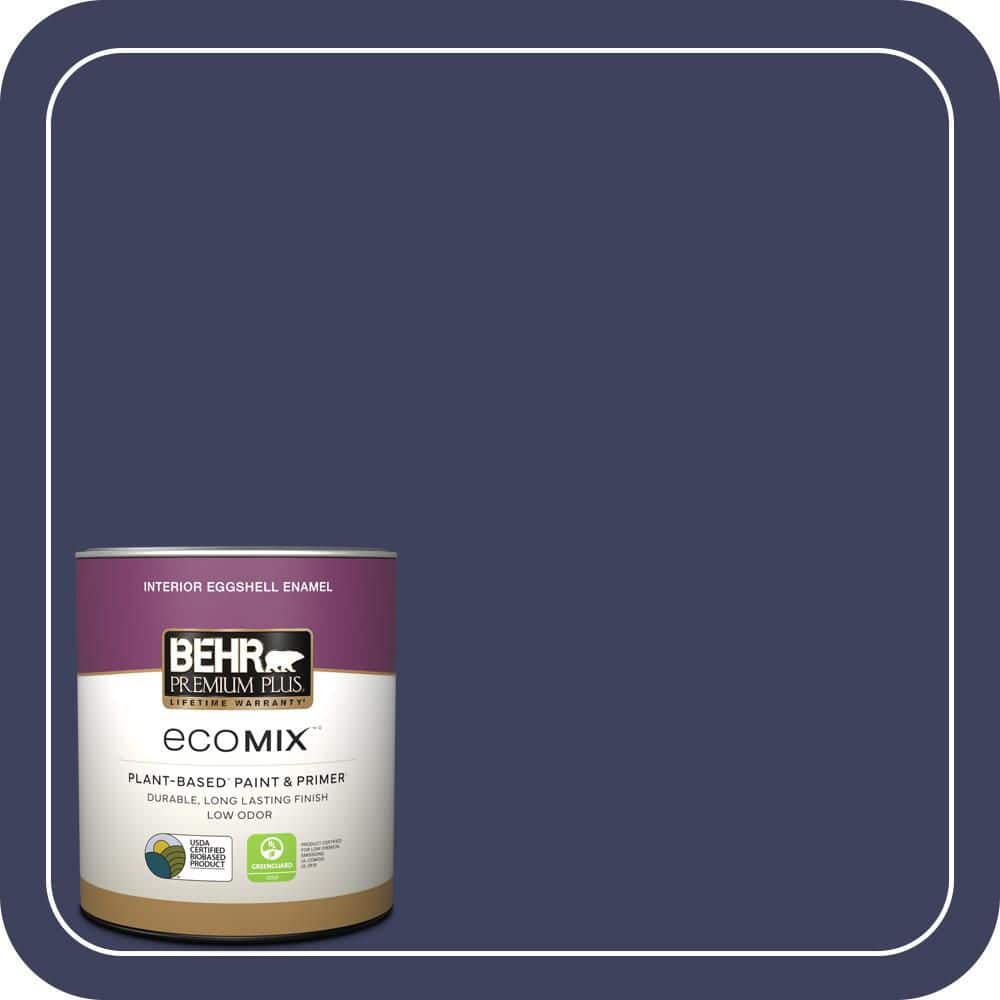 BEHR PREMIUM PLUS 1 qt. Home Decorators #HDC-MD-01 Majestic Blue Eggshell Enamel EcoMix Plant-Based Interior Paint & Primer (1)
