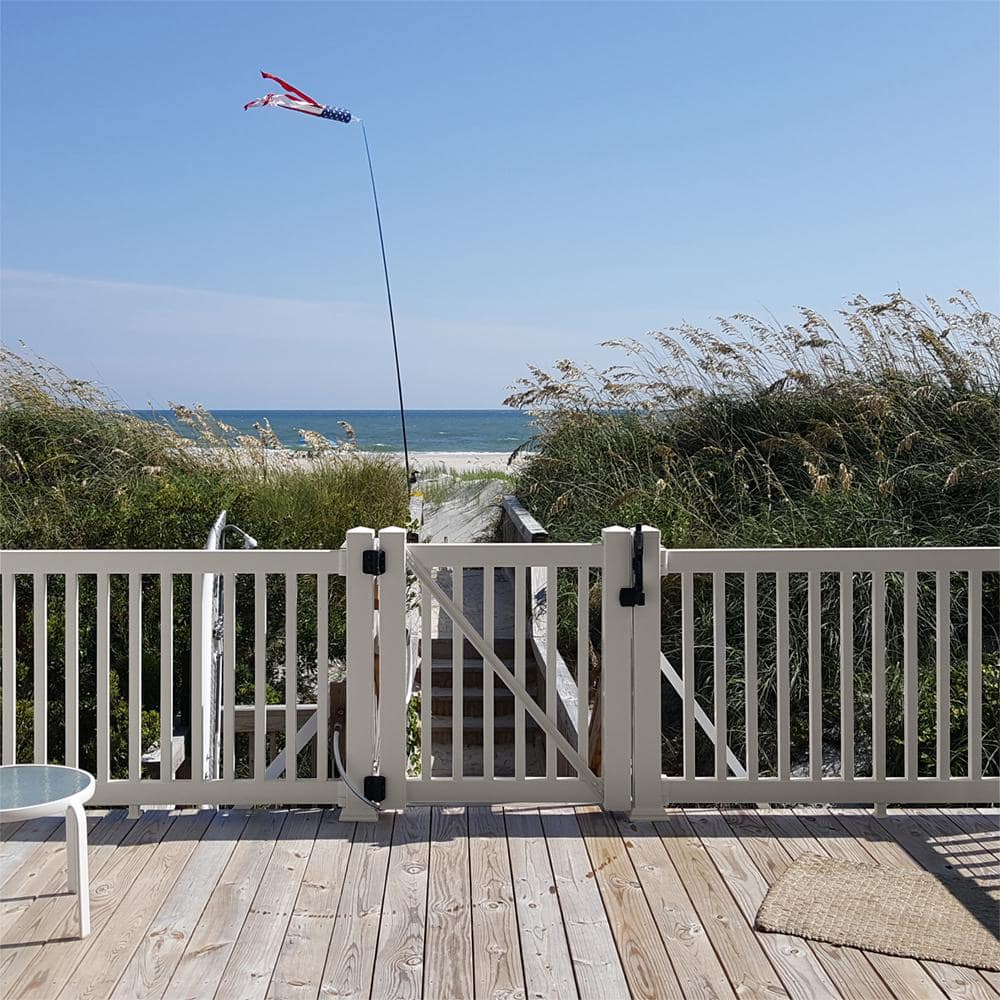 Weatherables Walton 3 ft. H x 5 ft. W Tan Vinyl Railing Gate Kit (2)