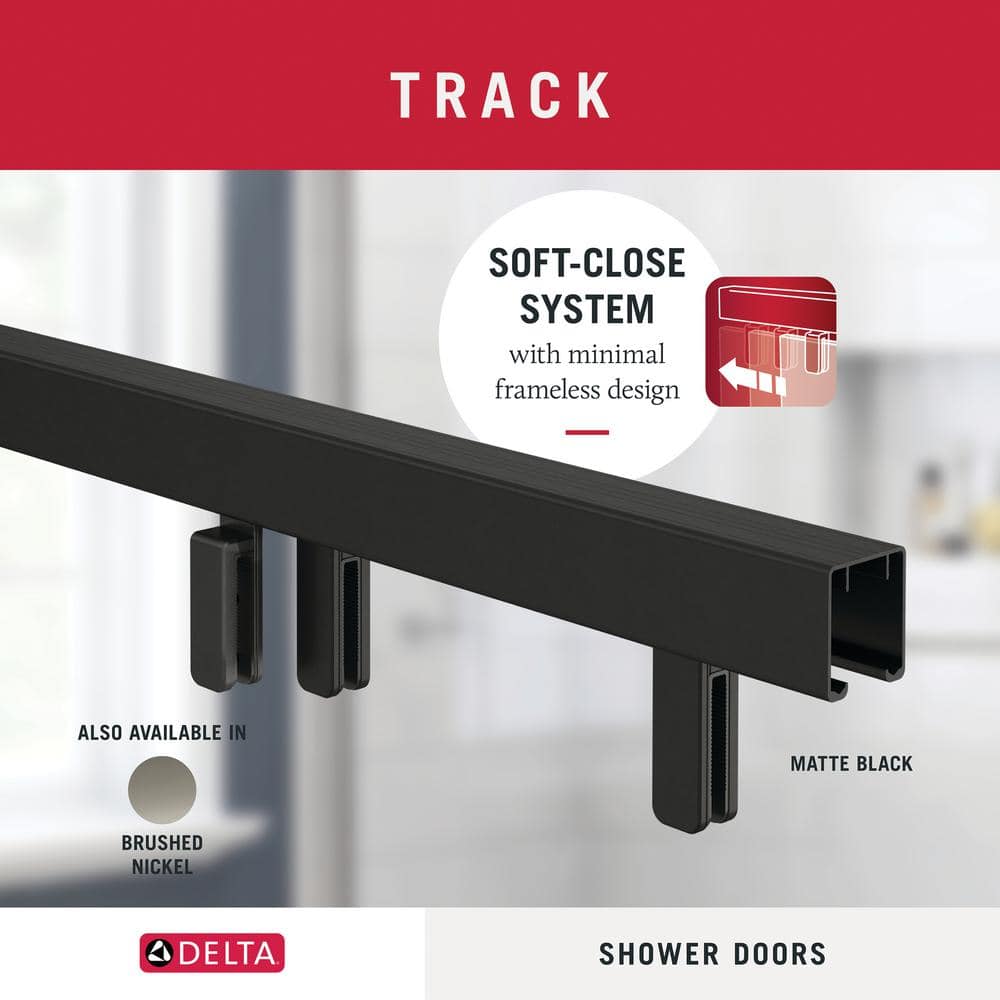 Delta Lyndall Mod 50-1/8 to 58-1/2 in. W 71-1/2 in. H Soft-Close Frameless Sliding Shower Door, with Glass (3)