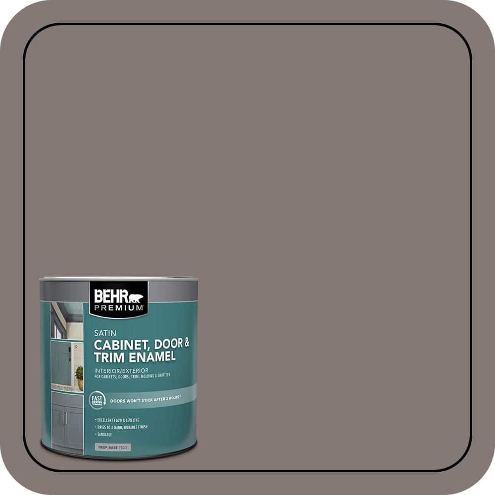 BEHR PREMIUM 1 qt. #N140-5 Complex Gray Satin Enamel Interior/Exterior Cabinet, Door & Trim Paint (1)