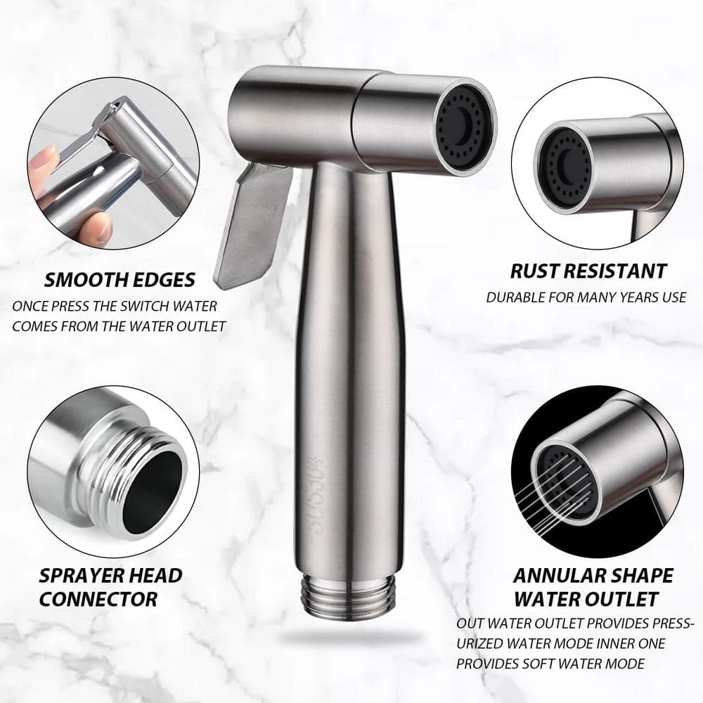 Toswin Non-Electric Handheld Bidet Attachment in Stainless Steel (3)