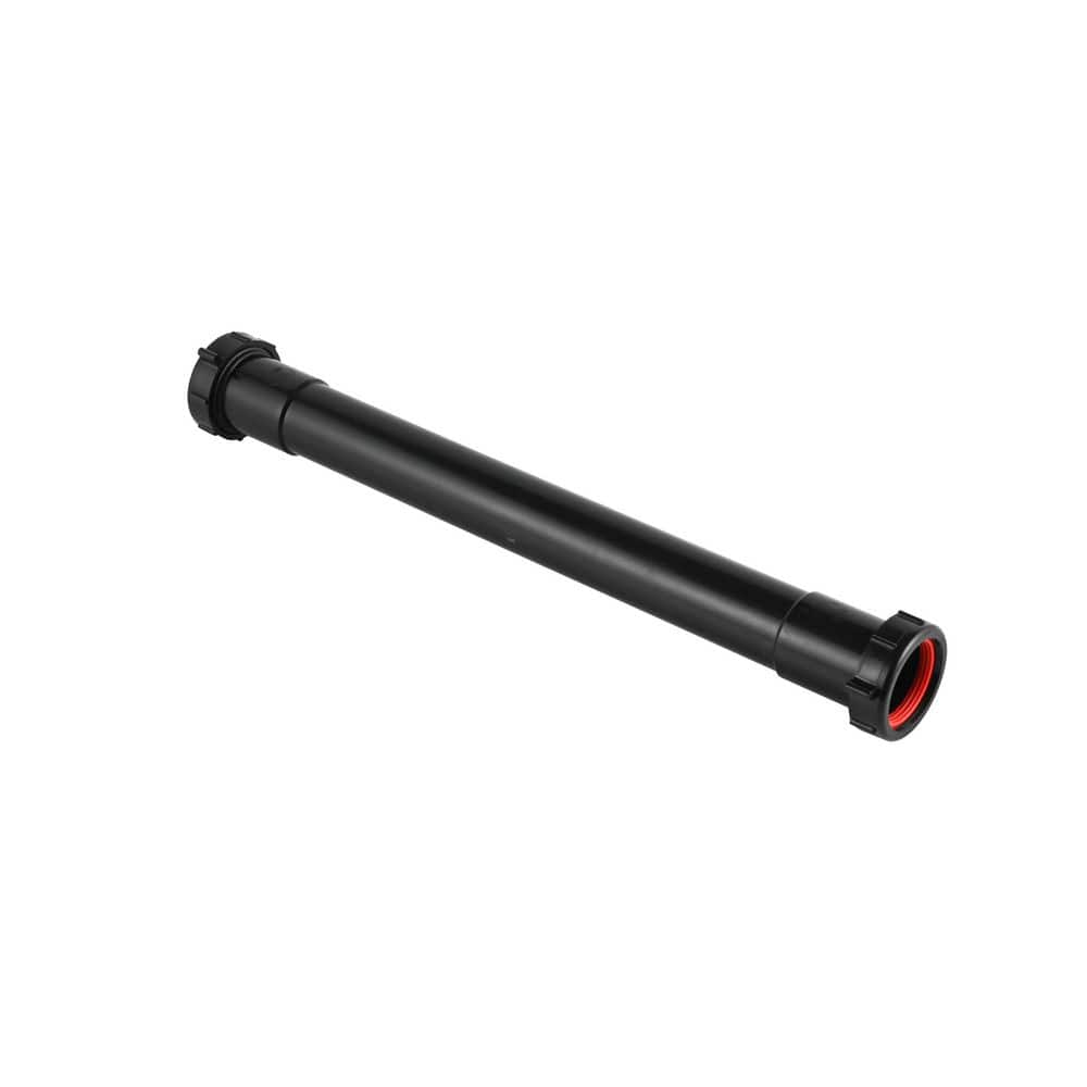Everbilt 1-1/2 in. x 16 in. P-Trap Plastic Extn Tube DBL SJ - Black (2)