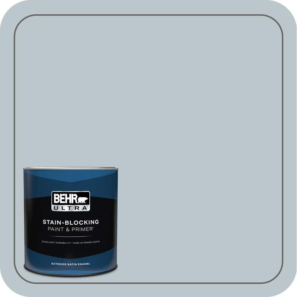 BEHR ULTRA 1 qt. #PPH-42 Nautical Gray Satin Enamel Exterior Paint & Primer