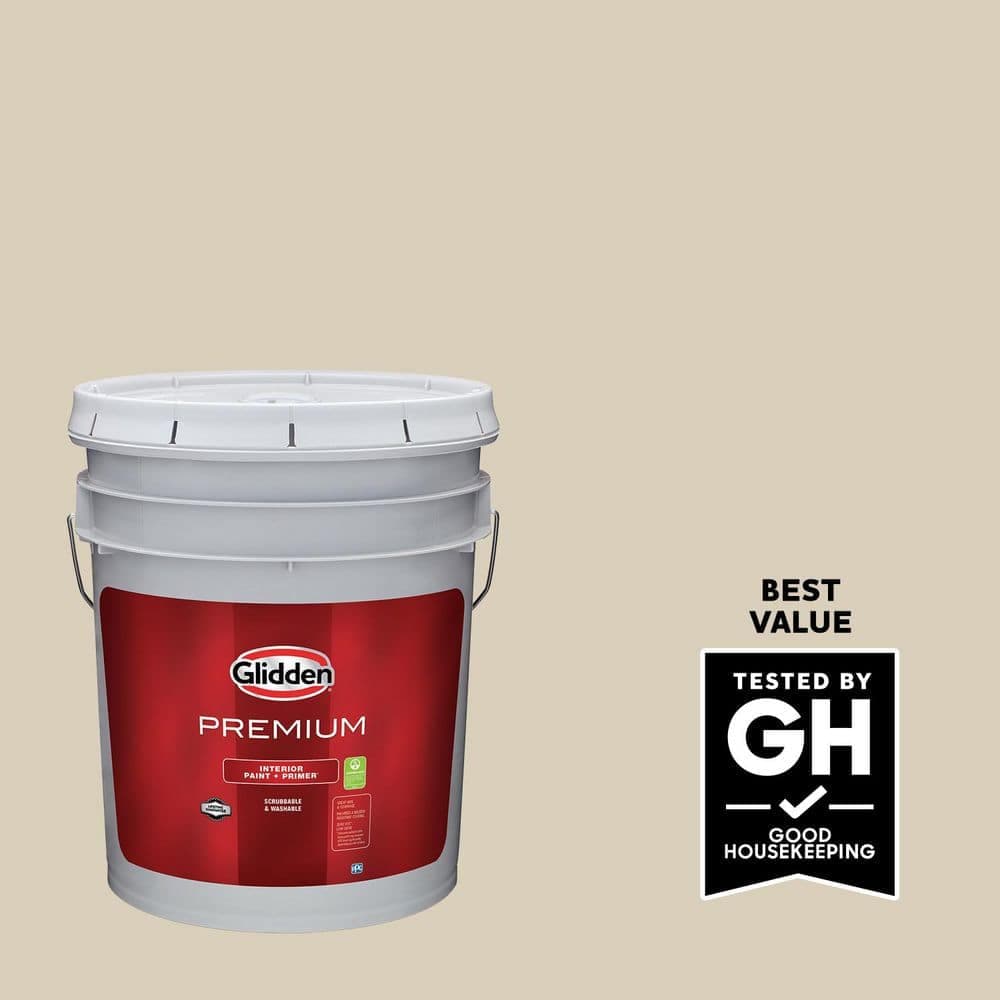 Glidden Premium 5 gal. PPG1097-3 Toasted Almond Eggshell Interior Latex Paint