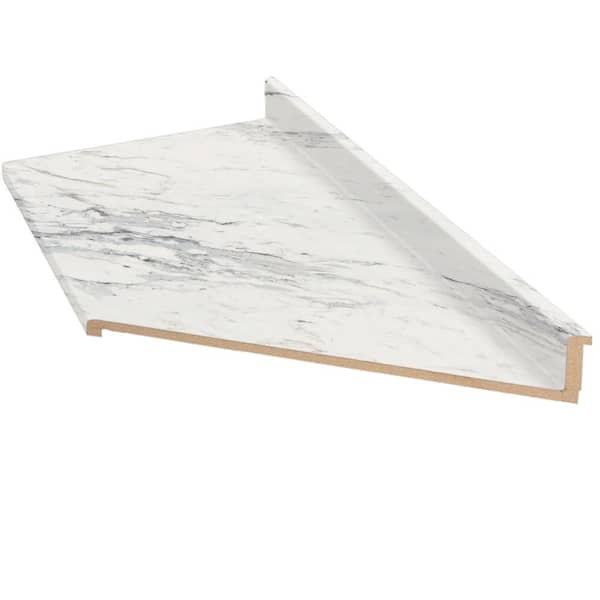 Hampton Bay 10 ft. Right Miter Laminate Countertop in Textured Calcutta Marble with Eased Edge and Integrated Backsplash (2)