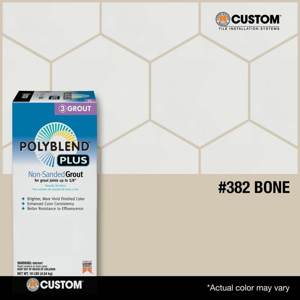 Custom Building Products Polyblend Plus #382 Bone 10 lb. Unsanded Grout (3)
