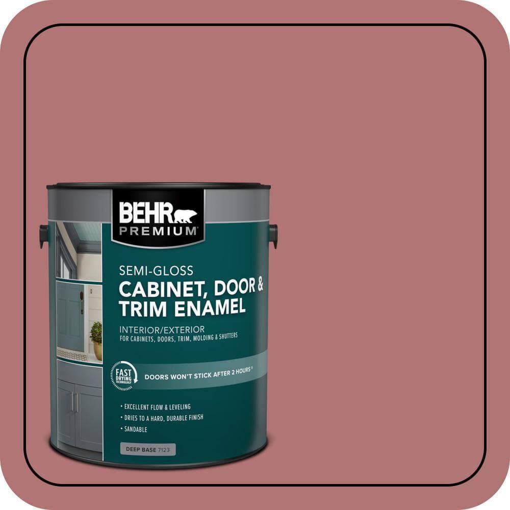 BEHR PREMIUM 1 gal. #S140-5 Red Gerbera Semi-Gloss Enamel Interior/Exterior Cabinet, Door & Trim Paint