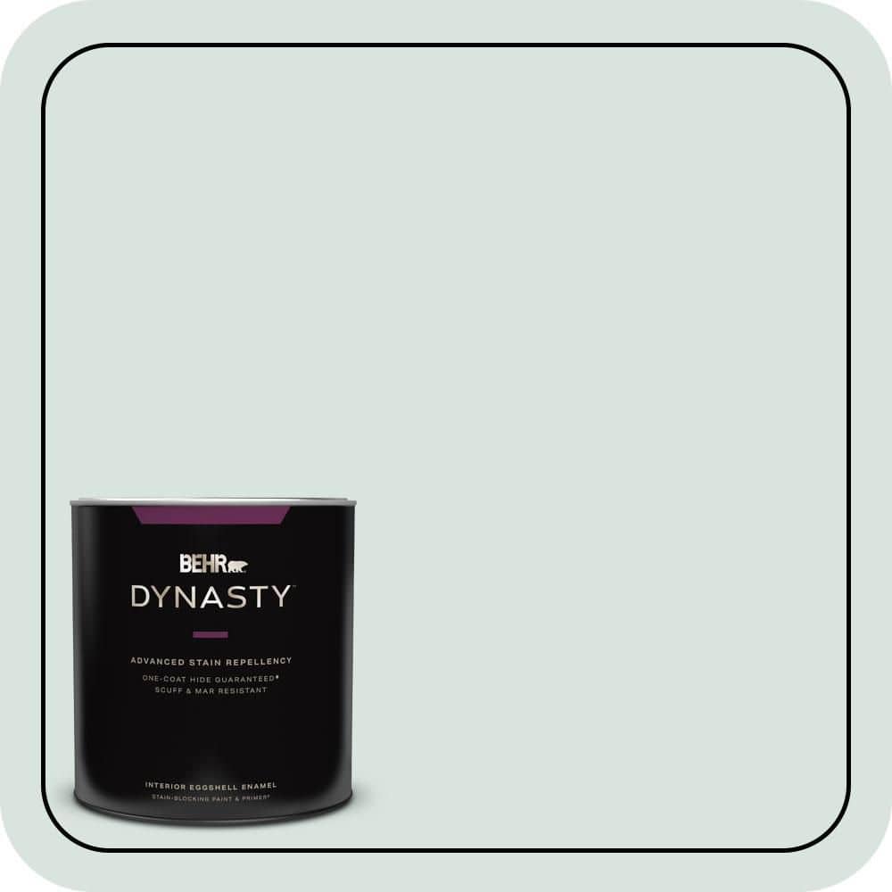BEHR DYNASTY 1 qt. #N430-1 Mountain Peak White Eggshell Enamel Interior Stain-Blocking Paint & Primer