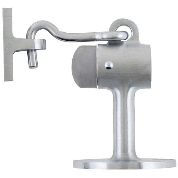 Universal Hardware 3-5/8 in. Satin Chrome Floor Stop with Holder (2)