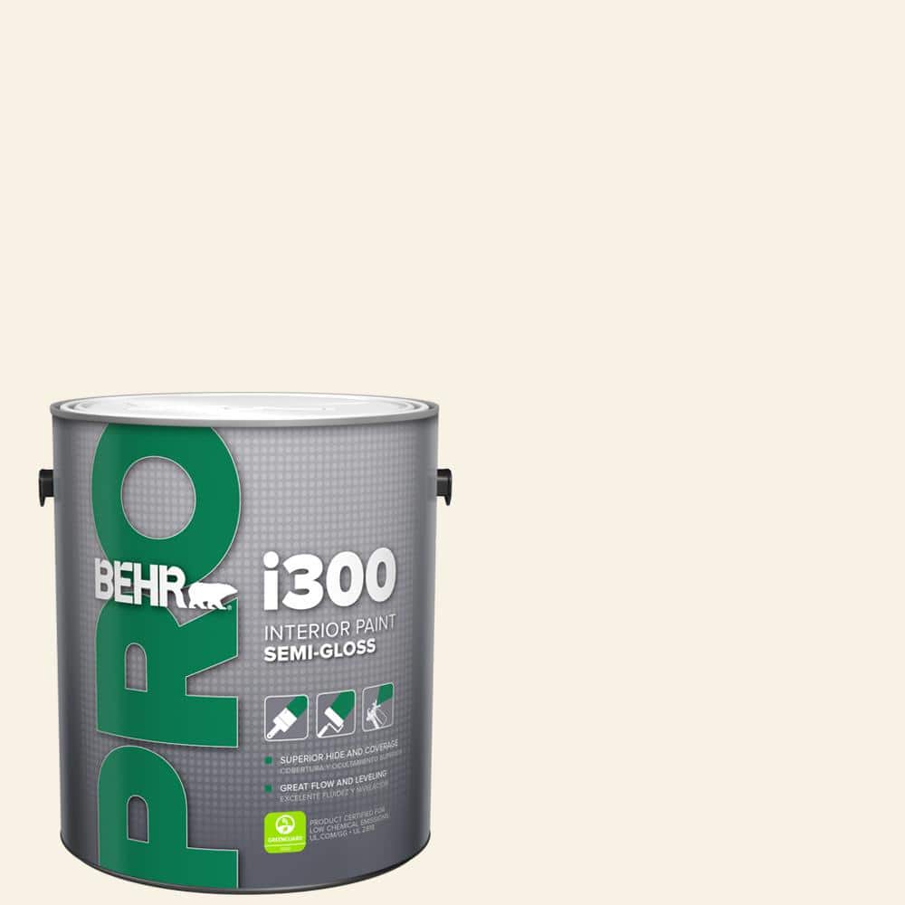 BEHR PRO 1 gal. #YL-W09 Spun Cotton Semi-Gloss Interior Paint