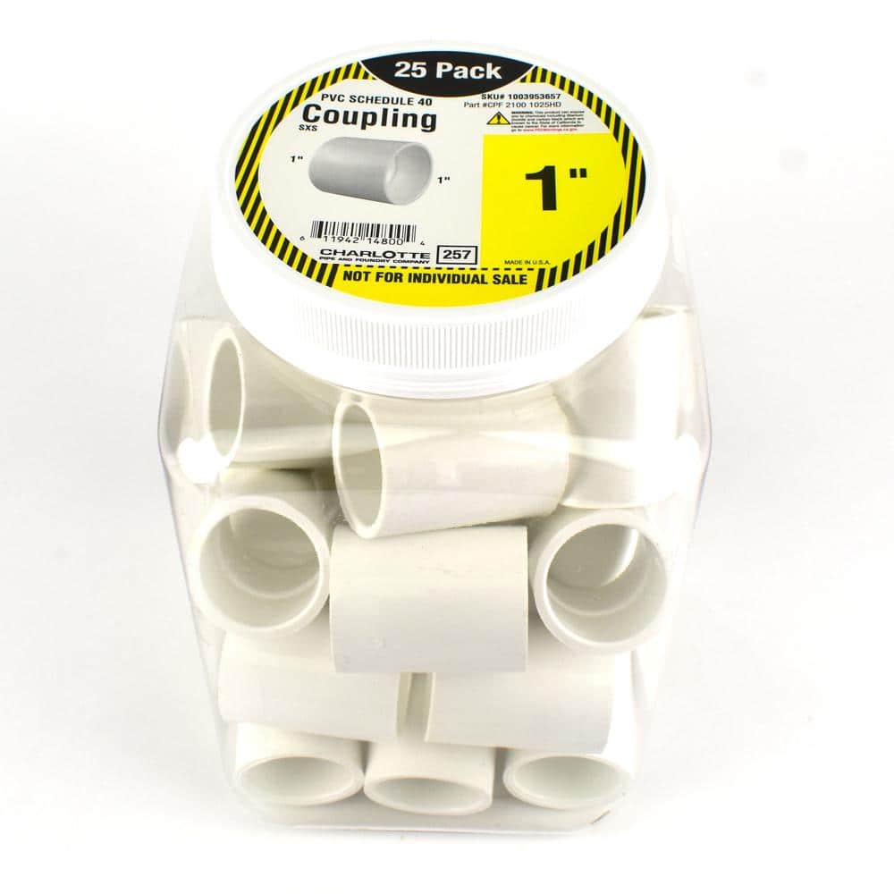 Charlotte Pipe 1 in. PVC Schedule 40 Coupling S x S Pro Pack (25-Pack) (4)