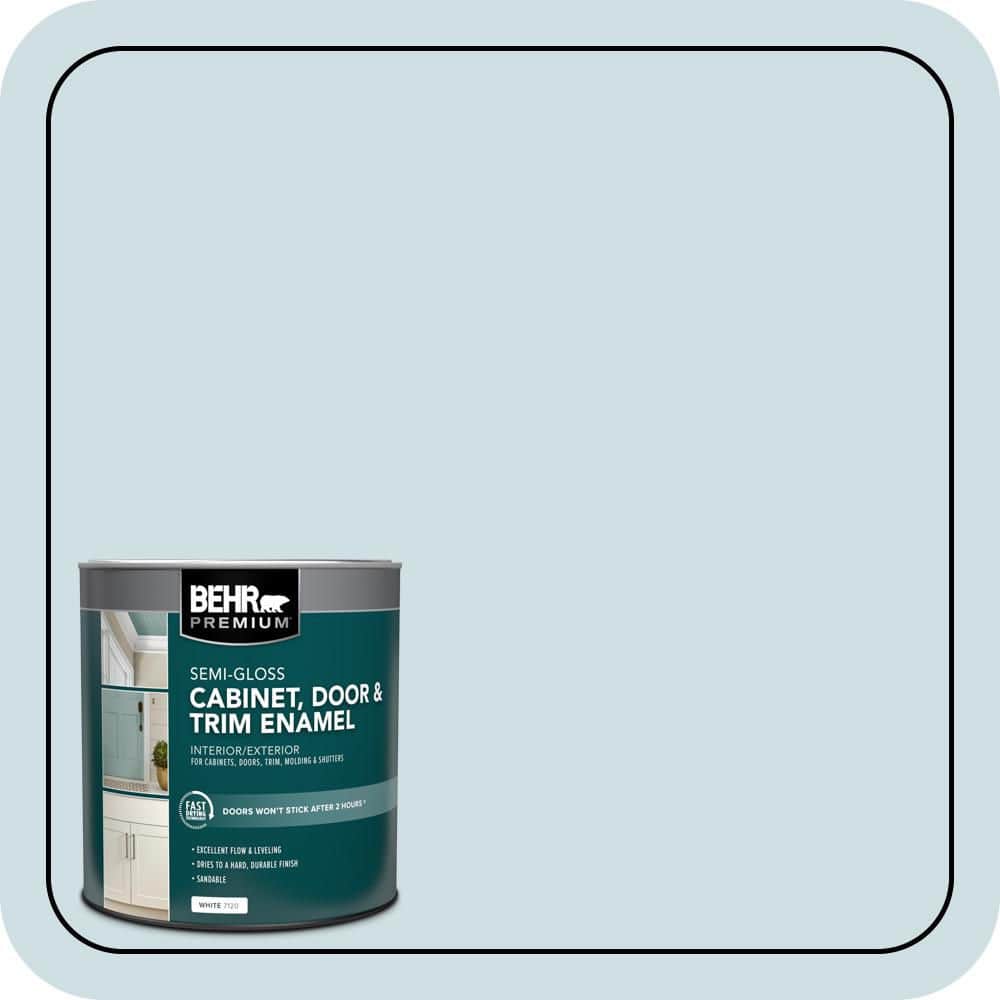 BEHR PREMIUM 1 qt. #HDC-CT-16B Waterfall Semi-Gloss Enamel Interior/Exterior Cabinet, Door & Trim Paint