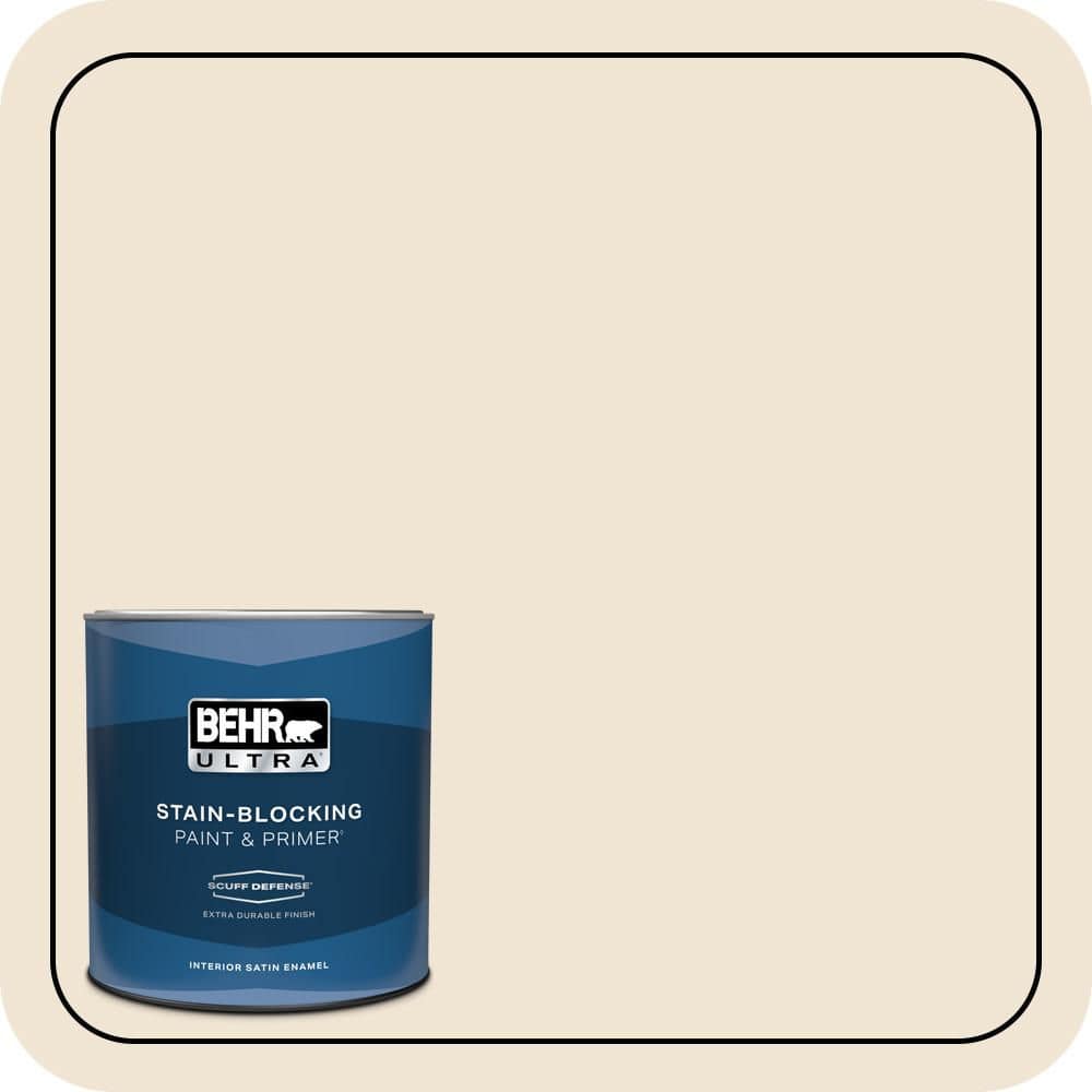BEHR ULTRA 1 qt. #N290-1 Original White Extra Durable Satin Enamel Interior Paint & Primer