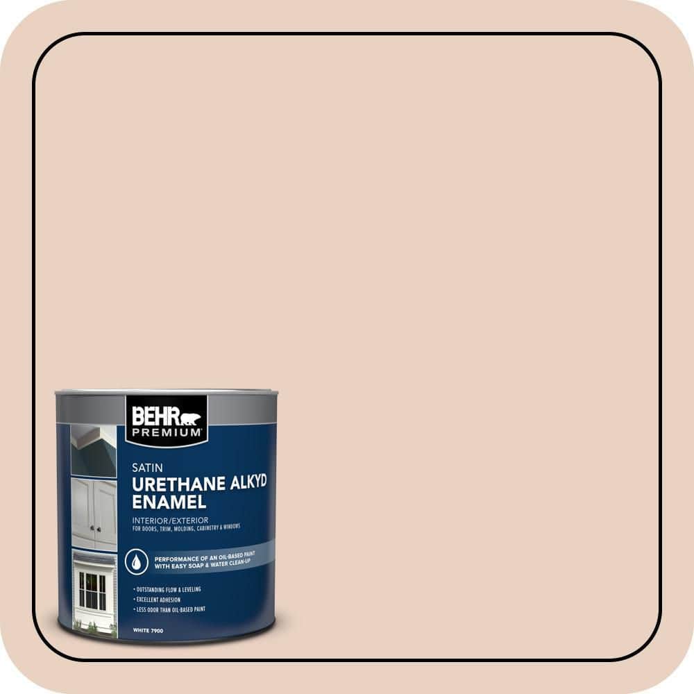 BEHR PREMIUM 1 qt. #S200-1 Conch Shell Satin Enamel Urethane Alkyd Interior/Exterior Paint