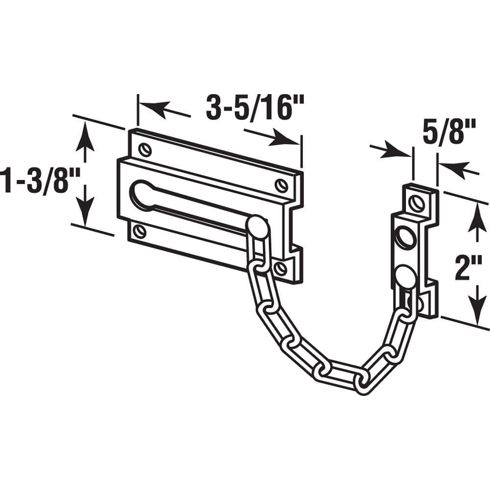 Prime-Line Chain Door Guard, Extruded Aluminum w/Steel Chain, Satin Nickel Plated Finish (2)