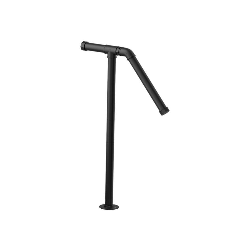 Angel Sar 27 in. Metal Outdoor Stair Railing Handrails for Outdoor Steps Sturdy Single Post Handrail, 1 or 2 Steps (2-Pack) (2)