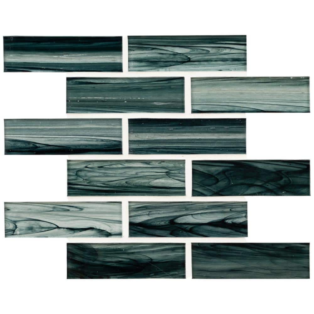 MSI Midnight Blue Ombre Subway 12 in. x 12 in. x 0.24 in. Glass Mesh-Mounted Mosaic Wall Tile (14.55 sq. ft./Case)