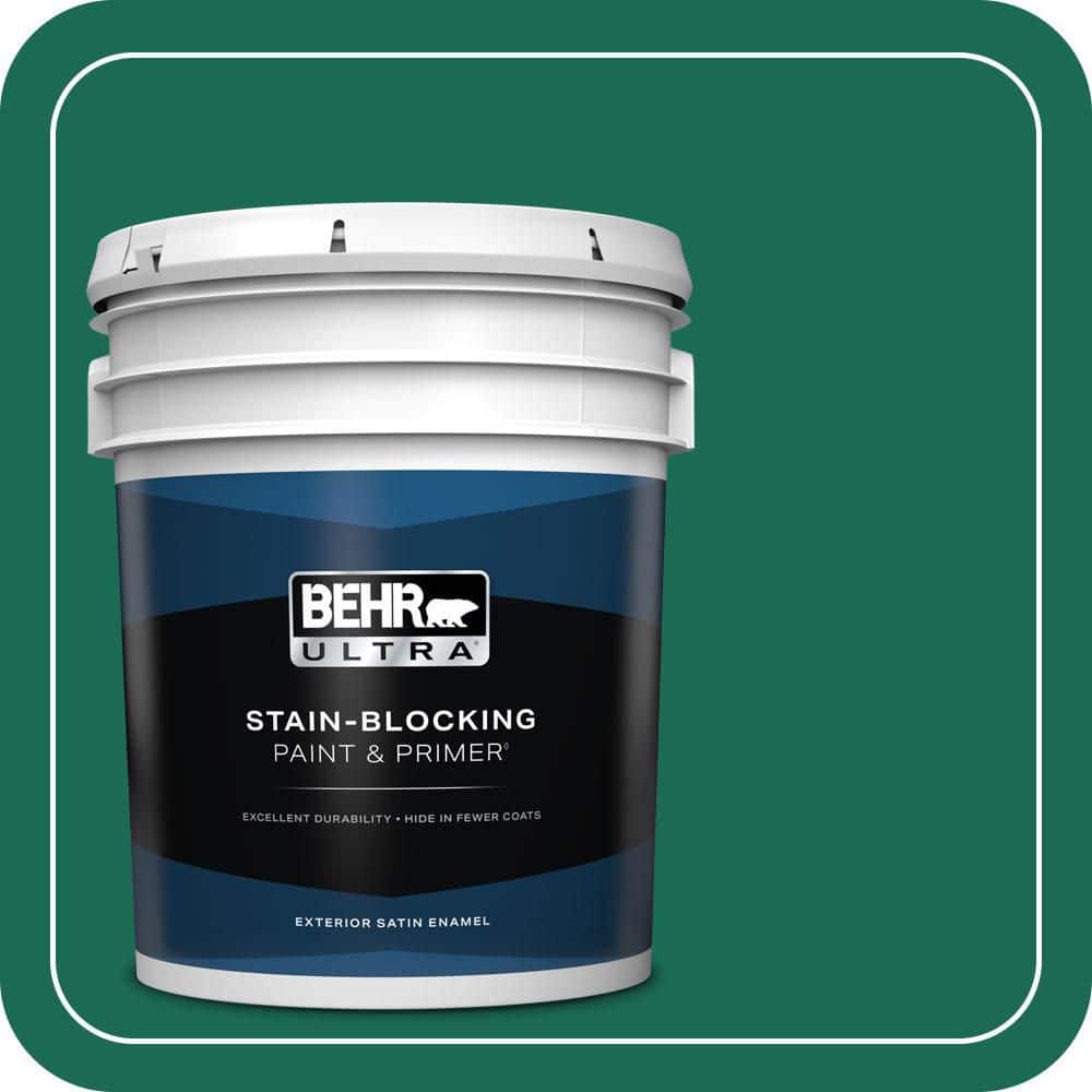 BEHR ULTRA 5 gal. #480B-7 Clover Brook Satin Enamel Exterior Paint & Primer