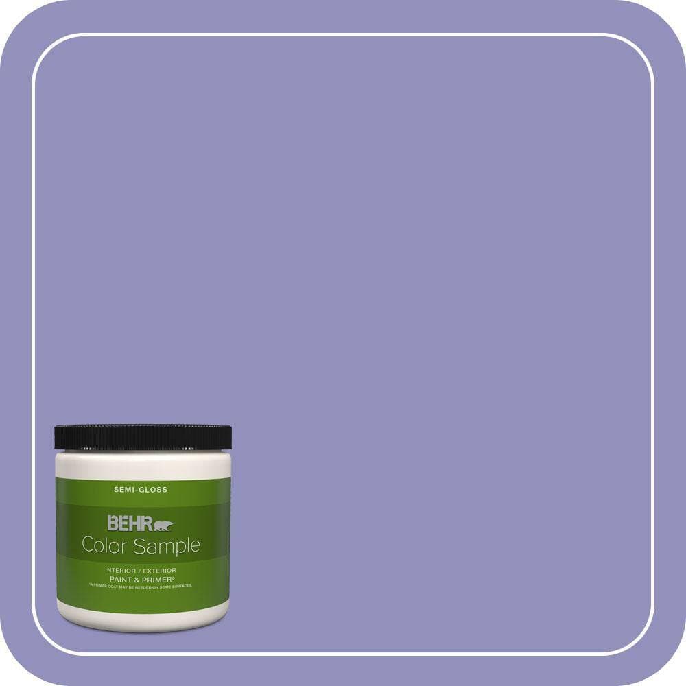 BEHR PREMIUM PLUS 8 oz. #PPU16-05 Lily of the Nile Semi-Gloss Interior/Exterior Paint & Primer Color Sample