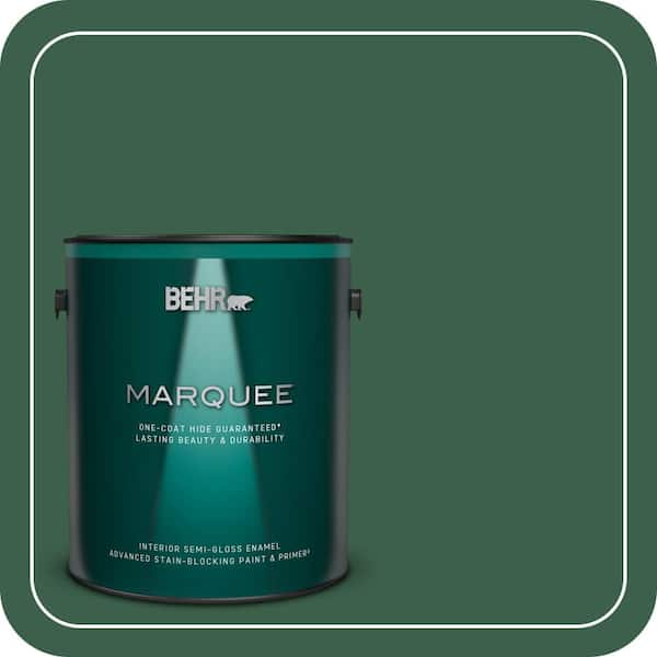 BEHR MARQUEE 1 gal. #470D-7 Windy Pine Semi-Gloss Enamel Interior Paint & Primer (2)