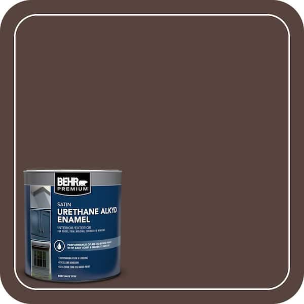 BEHR PREMIUM 1 qt. #BXC-78 Cordovan Leather Satin Enamel Urethane Alkyd Interior/Exterior Paint (2)