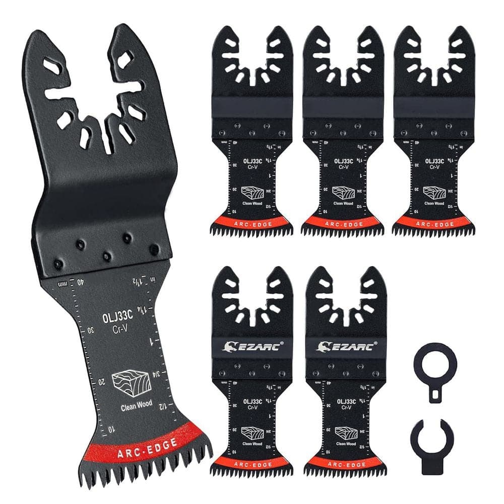 Unbranded Arc Edge 5-Piece Oscillating Multitool Saw Blades with Curved-Tec Design for Clean Cut in Wood and Plastic (1)