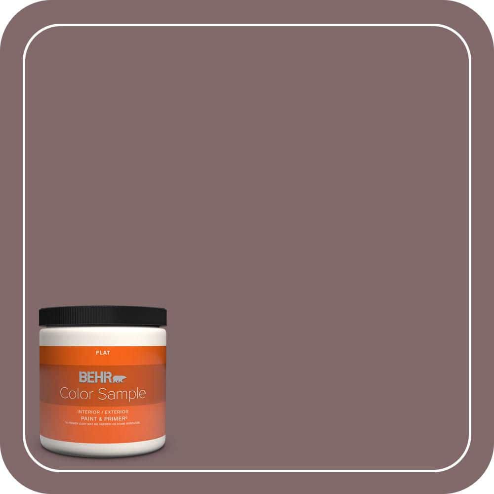 BEHR PREMIUM PLUS 8 oz. #N120-6 Raisin in the Sun Flat Interior/Exterior Paint & Primer Color Sample