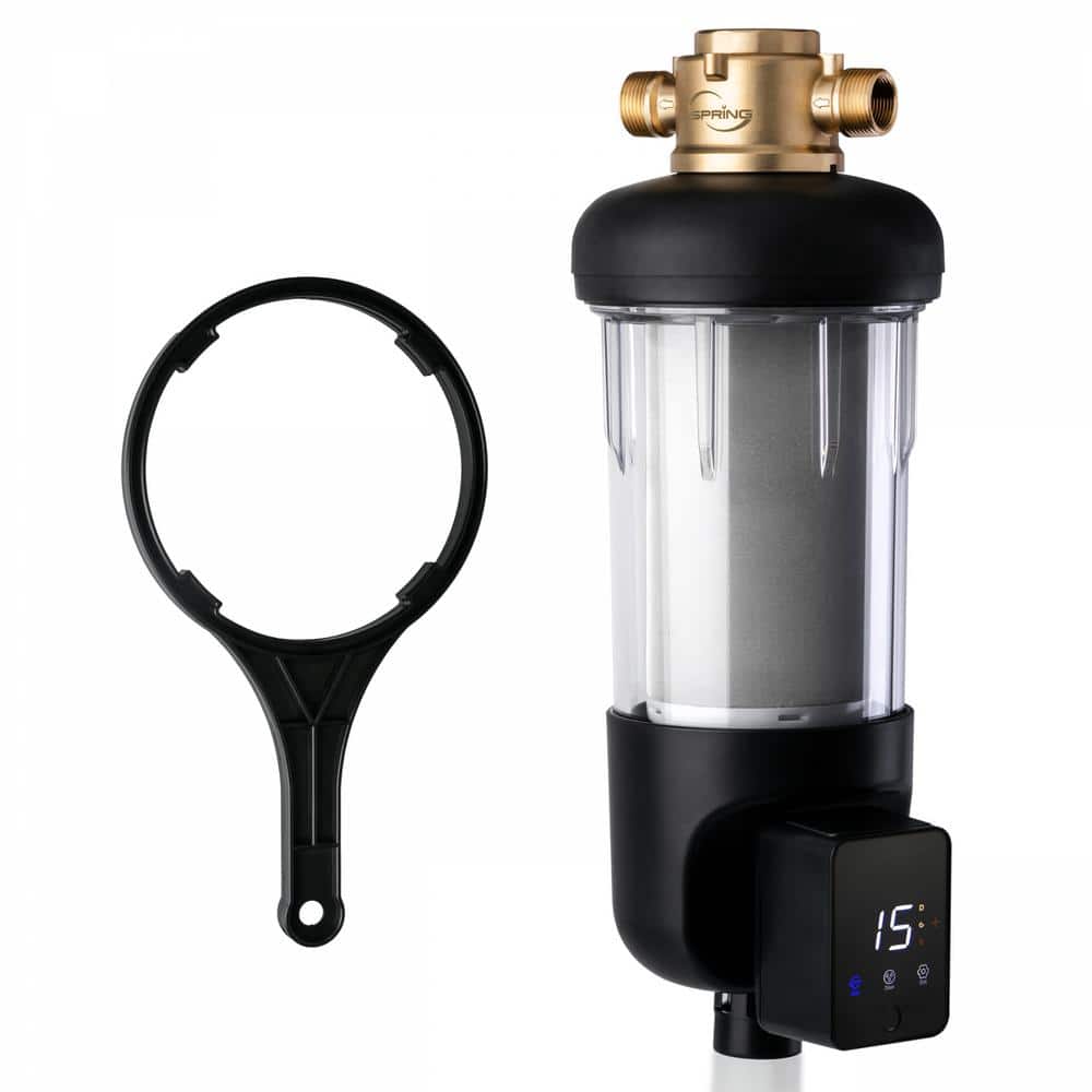 ISPRING NSF-Certified 100-Micron Jumbo Auto-Flush Spin Down Sediment Water Filter, MNPT and 3/4 in. FNPT (1)