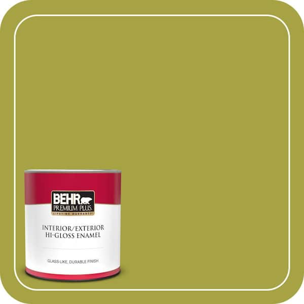 BEHR PREMIUM PLUS #400B-7 Lemon Grass Enamel Low Odor & Primer (4)