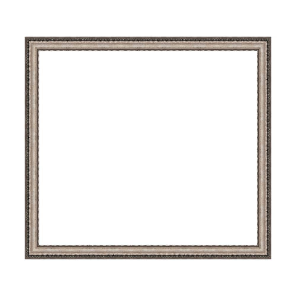 Amanti Art Mirror Makeover Lyla Ornate Silver 41.25 in. W x 37.25 in. H Bathroom Mirror Frame Border Kit-Fits a 40 x 36 Mirror (1)