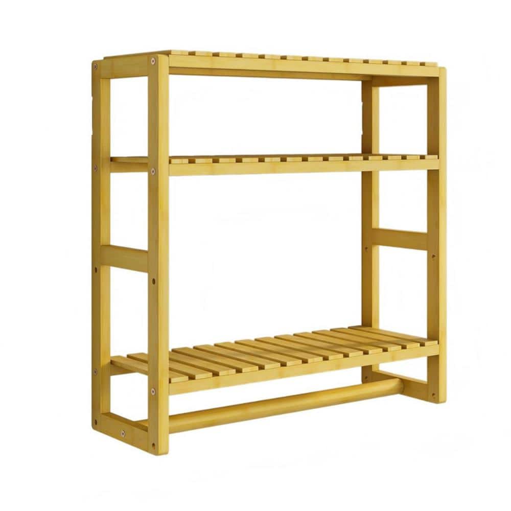 Whatseaso 16.6 in. W x 16.9 in. H x 6 in. D Yellow Over The Toilet Storage with Hanging Rod (1)